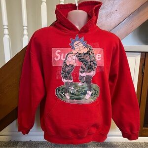 EUC Adult Swim Rick And Morty Pullover Hoodie Sweatshirt Cartoon sz L